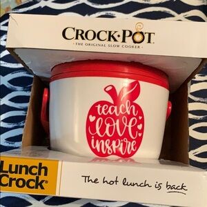 NWT Crock-Pot Lunch Pot in Red with teacher decal